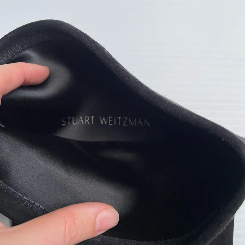 Stuart Weitzman OTK Lowland Boots Shoes Suede Over the Knee Black